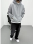 Gri Yıkamalı Oversize Sweatshirt