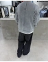 Gri Yıkamalı Sırt Detay Oversize Sweat