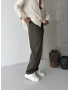 Haki Pileli Regular Keten Baggy