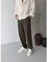 Haki Pileli Regular Keten Baggy