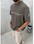 Haki X Baskılı Oversize T-shirt
