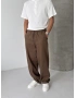 Kahve Gabardin Ekstra Bol Baggy Pantolon