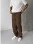 Kahve Gabardin Ekstra Bol Baggy Pantolon