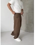 Kahve Gabardin Ekstra Bol Baggy Pantolon