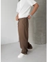 Kahve Gabardin Ekstra Bol Baggy Pantolon