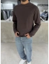 Kahve Likralı Basic Sweat