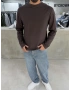 Kahve Likralı Basic Sweat