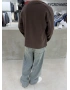 Kahve Ottoman Çıt Çıtlı Sweat