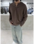 Kahve Ottoman Çıt Çıtlı Sweat