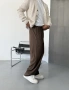 Kahve Pileli Kumaş Bol Kalıp Baggy Pantolon