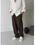 Kahve Relaxed Keten Bol Kalıp Baggy