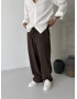 Kahve Relaxed Keten Bol Kalıp Baggy