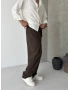 Kahve Relaxed Keten Bol Kalıp Baggy