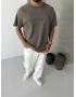 Kahve Yourself Baskılı Oversize T-shirt
