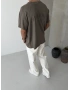 Kahve Yourself Baskılı Oversize T-shirt