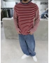 Kırmızı Çizgili Young Oversize Sweatshirt