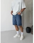 Koyu Mavi Denim Bol Kalıp Şort
