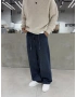 Koyu Mavi İpli Baggy Jean