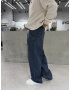 Koyu Mavi İpli Baggy Jean