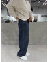 Koyu Mavi İpli Baggy Jean