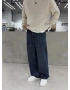 Koyu Mavi İpli Baggy Jean