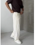 Krem Gabardin Ekstra Bol Baggy Pantolon