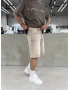 Krem Yıkamalı Effect Denim Şort