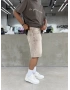 Krem Yıkamalı Effect Denim Şort