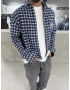 Lacivert Exclusıve Ekose Oversize Gömlek