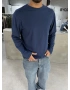 Lacivert Likralı Basic Sweat