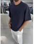 Lacivert Modal Oversize T-Shirt