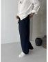 Lacivert Relaxed Keten Bol Kalıp Baggy