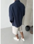 Lacivert Modal Oversize Gömlek