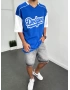 Mavi Baskılı Oversize T-Shirt
