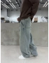 Mavi Eskitme İpli Baggy Jean
