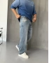 Mavi Eskitme Kemer Detay Baggy Jean