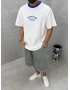 Mavi Yaka Detay Free Oversize T-Shirt