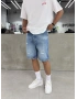 Mavi Yırtık Effect Denim Şort