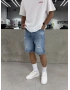 Mavi Yırtık Effect Denim Şort