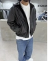Premium Deri Oversize Bomber Ceket