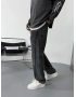 Şerit Detaylı Siyah Denim Pantolon