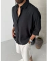 Siyah Modal Oversize Gömlek