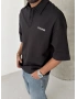 Siyah Basic Polo Yaka Oversize T-shirt