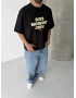 Siyah Boys Crop Fit Oversize T-shirt