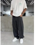 Siyah Eskitme Süper Baggy Jean