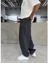 Siyah Eskitme Süper Baggy Jean