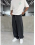 Siyah Eskitme Süper Baggy Jean