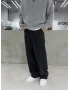 Siyah Eskitme İpli Baggy Jean