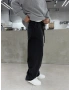Siyah Eskitme İpli Baggy Jean