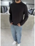 Siyah Likralı Basic Sweat